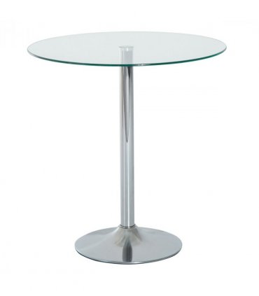 HOMCOM Round Dining Table Bistro Pub Counter w/ Tempered Glass Top for Kitchen