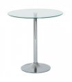 HOMCOM Round Dining Table Bistro Pub Counter w/ Tempered Glass Top for Kitchen