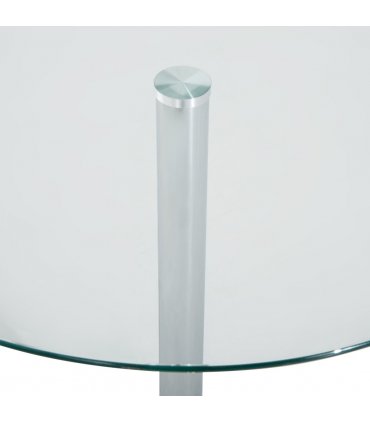 HOMCOM Round Dining Table Bistro Pub Counter w/ Tempered Glass Top for Kitchen