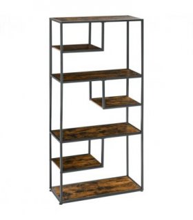 Storage Shelves Rustic Brown 83L x 34W x 180H cm Seven-tier Steel Frame Shelf