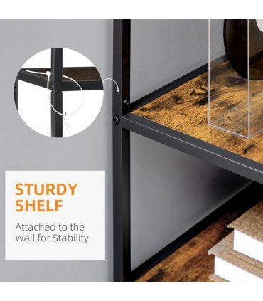 Storage Shelves Rustic Brown 83L x 34W x 180H cm Seven-tier Steel Frame Shelf