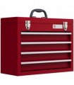 DURHAND Lockable 4 Drawer Tool Chest with Ball Bearing Slide Drawers Red