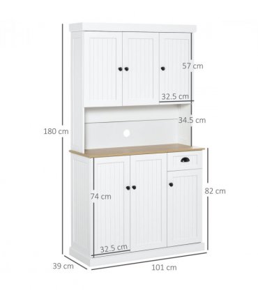 HOMCOM Kitchen Cupboard Storage Cabinet Microwave Oven Stand with Storage