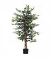 Artificial Ficus Tree Green Thick Plastic 15L x 15W x 130H cm - Lifelike Leaves