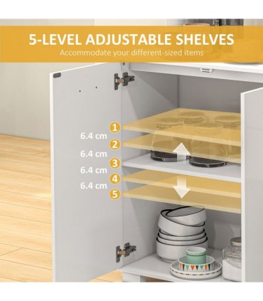 HOMCOM Modern Sideboard Kitchen Storage Cabinet with 2 Drawers and Shelves
