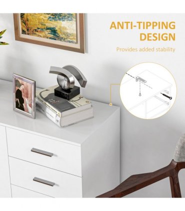 HOMCOM Modern Sideboard Kitchen Storage Cabinet with 2 Drawers and Shelves