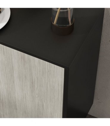 Sideboard Black 121L x 37W x 75H cm Storage Cabinet Adjustable Shelves Home Tidy