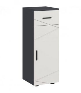 Steel Grey Bathroom Storage Cabinet with Soft Close Door, 30L x 30W x 82H cm