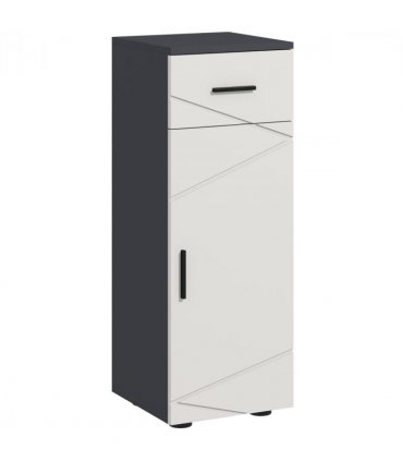 Steel Grey Bathroom Storage Cabinet with Soft Close Door, 30L x 30W x 82H cm