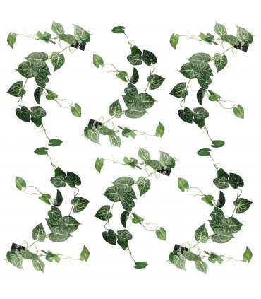 Artificial Hanging Trailing Ivy Plant Pack of 6 Realistic Round Green 100cm