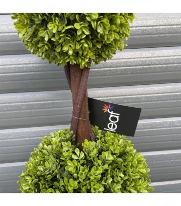 90cm Pair of Green Double Ball Topiary Trees