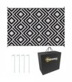 Outdoor Rug Black and White Rhombus 182 x 274 cm Polypropylene Plastic Non-woven