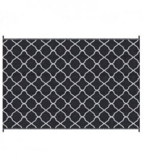 Outsunny Reversible Waterproof Outdoor Rug with Carry Bag, 182 x 274 cm, Black
