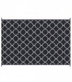 Outsunny Reversible Waterproof Outdoor Rug with Carry Bag, 182 x 274 cm, Black