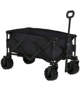 Garden Trolley Cart Black Metal Oxford Cloth 108cm x 55cm x 89cm Handles 70kg