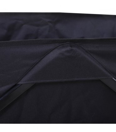 Garden Trolley Cart Black Metal Oxford Cloth 108cm x 55cm x 89cm Handles 70kg