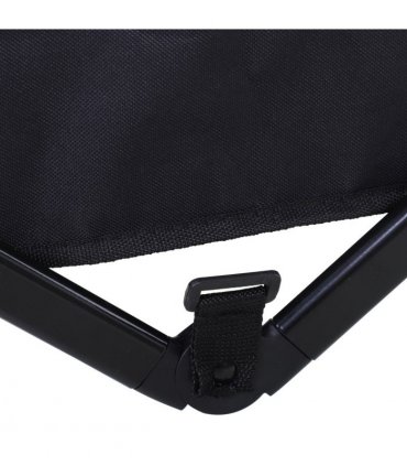 Garden Trolley Cart Black Metal Oxford Cloth 108cm x 55cm x 89cm Handles 70kg