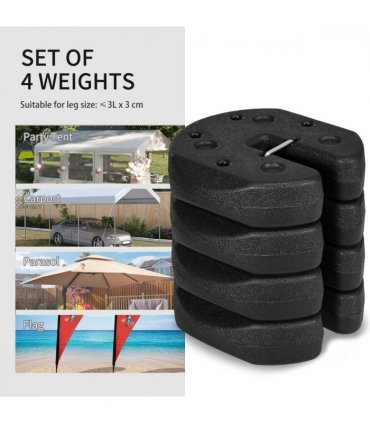 Outsunny Gazebo Weights Set of 4 with Reinforce Pins and Easy Carry Belt, 12KG