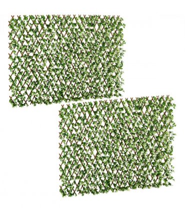 Eucalyptus Green Artificial Hedge Screen Set 200x100x10cm 4sqm Polyethylene