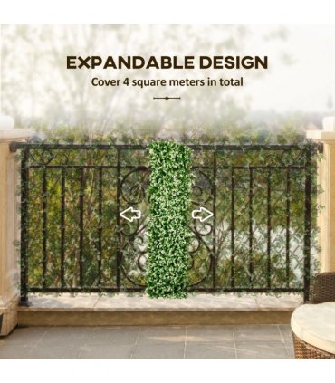 Eucalyptus Green Artificial Hedge Screen Set 200x100x10cm 4sqm Polyethylene