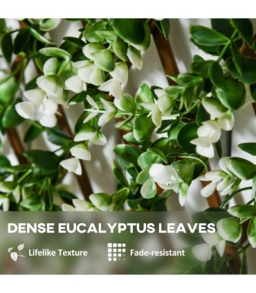 Eucalyptus Green Artificial Hedge Screen Set 200x100x10cm 4sqm Polyethylene