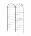 Outsunny Set of 2 Metal Trellis for Climbing Plants, Floral Design