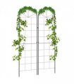 Metal Trellis Set of 2 Black Steel 50W x 180Hcm Climbing Plants Decoration