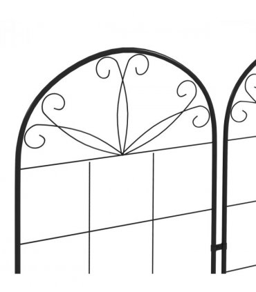 Metal Trellis Set of 2 Black Steel 50W x 180Hcm Climbing Plants Decoration