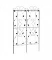 Metal Trellis Black Steel 50W x 181Hcm Set of 2 Decorative Leaf Design