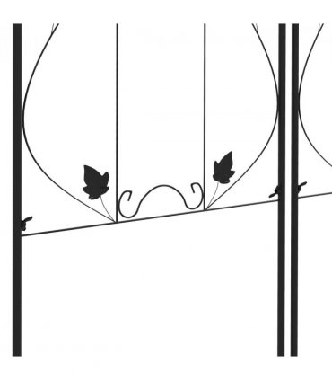 Metal Trellis Black Steel 50W x 181Hcm Set of 2 Decorative Leaf Design