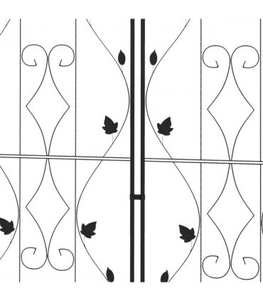 Metal Trellis Black Steel 50W x 181Hcm Set of 2 Decorative Leaf Design