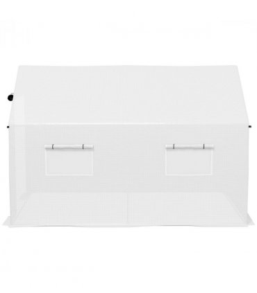 Outsunny Tunnel Greenhouse W/ UV-resistant PE Cover, Wide Door, 2 x 3(m), White