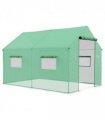 Green Galvanised Steel Tunnel Greenhouse 200W x 300D x 200Hcm with PE Cover