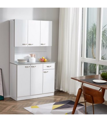 HOMCOM Freestanding Kitchen Cupboard, Storage Cabinet with Doors, Drawer