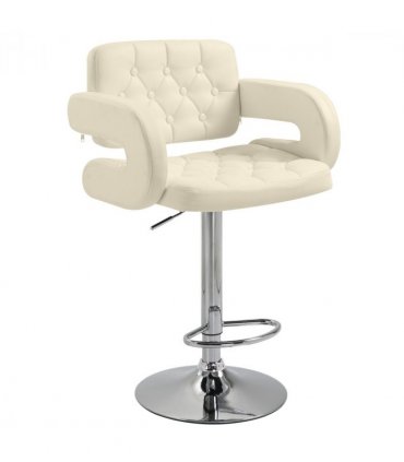 HOMCOM Adjustable Height Barstool Steel Pole PU Leather Bistro Home Kitchen
