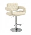 HOMCOM Adjustable Height Barstool Steel Pole PU Leather Bistro Home Kitchen