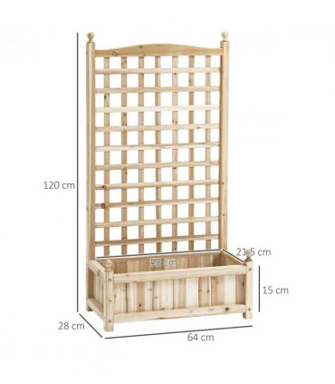 Raised Garden Bed Fir Wood Natural Garden Planters Indoor Outdoor Natural