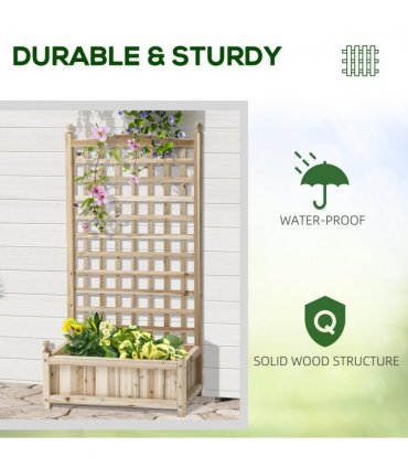 Raised Garden Bed Fir Wood Natural Garden Planters Indoor Outdoor Natural