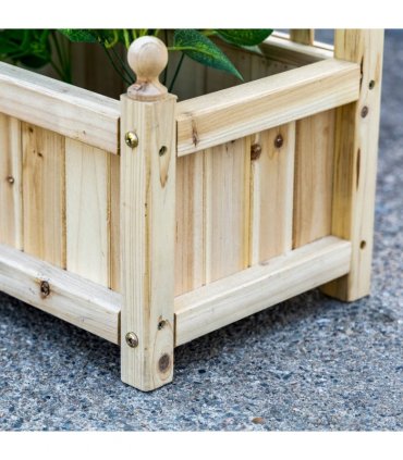 Raised Garden Bed Fir Wood Natural Garden Planters Indoor Outdoor Natural