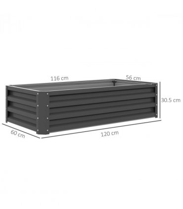 Outsunny Raised Garden Bed Elevated Planter Box for Flowers Light Grey