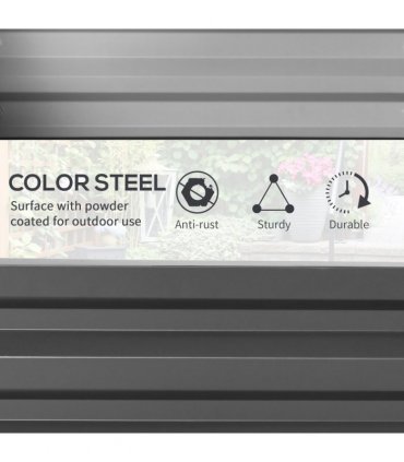 Outsunny Raised Garden Bed Elevated Planter Box for Flowers Light Grey