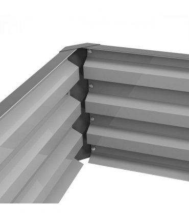 Outsunny Raised Garden Bed Elevated Planter Box for Flowers Light Grey