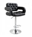 HOMCOM Adjustable Height Barstool Steel Pole PU Leather Bistro Home Kitchen