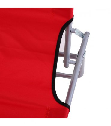 Outsunny Folding Chair Sun Lounger w/ Sunshade Garden Recliner Hammock Red