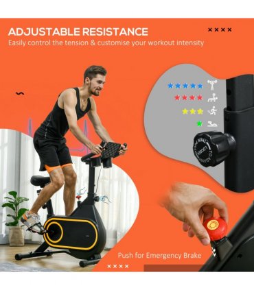 SPORTNOW Exercise Bike Stationary Bike with LCD Display for Home Cardio Workout