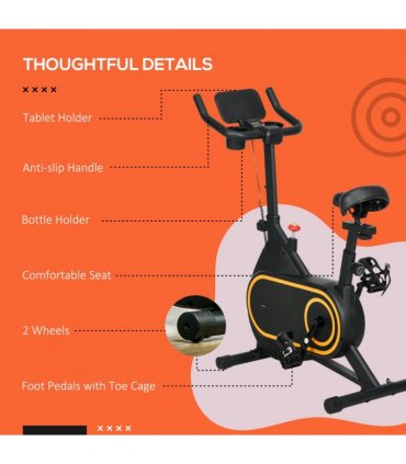 SPORTNOW Exercise Bike Stationary Bike with LCD Display for Home Cardio Workout