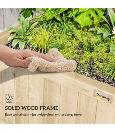 Outsunny Wood Planter with Trellis for Climbing Plants Vines Planter Box Natural