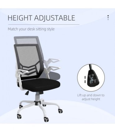 Mesh Black 62.5cm Vinsetto Swivel Office Chair Task Computer w/ Lumbar Support