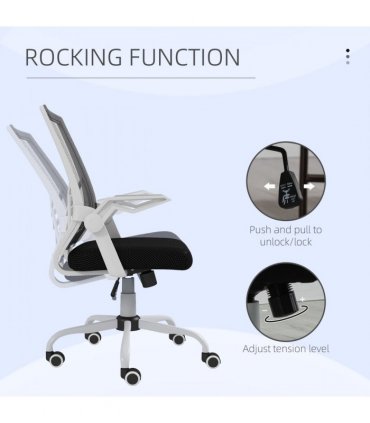 Mesh Black 62.5cm Vinsetto Swivel Office Chair Task Computer w/ Lumbar Support