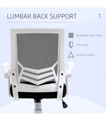 Mesh Black 62.5cm Vinsetto Swivel Office Chair Task Computer w/ Lumbar Support